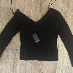 Rails Womens Black Off the Shoulder Florence Sweater Size XS NWT!